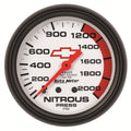 AutoMeter Gauge Nitrous Pressure 2-5/8in. 2000PSI Mechanical Chevy Red Bowtie White 5828-00406