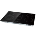 Built in Electric Stove Top, 30.3 x 20.5 inch 5 Burners, 240V Glass Radiant Cooktop with Sensor Touch Control, Timer & Child Lock Included, 9 Power Levels for Simmer Steam Slow Cook Fry