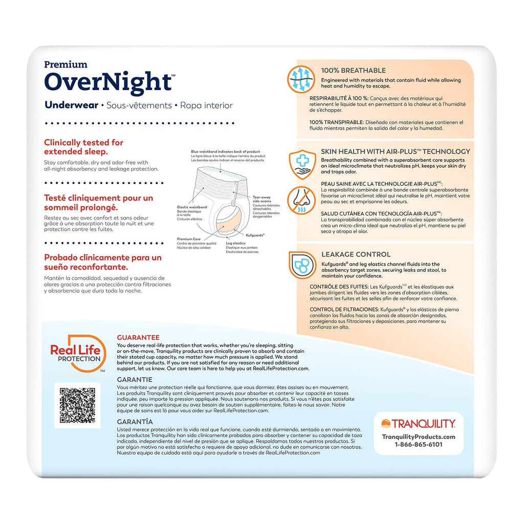 Tranquility Premium OverNight Disposable Absorbent Underwear, Small 2114