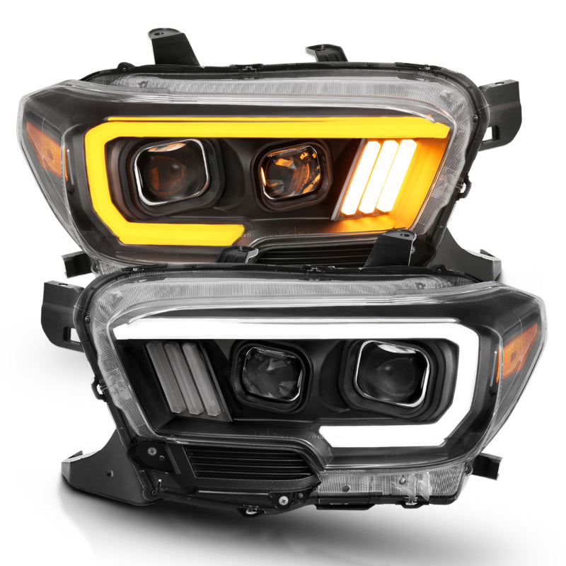 Anzo Toyota Tacoma '16-18 Projector Plank Style Switchback H.L Black Amber