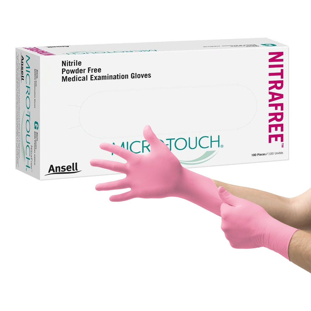 Micro-Touch® NitraFree™ Nitrile Exam Glove, Large, Pink 6034513