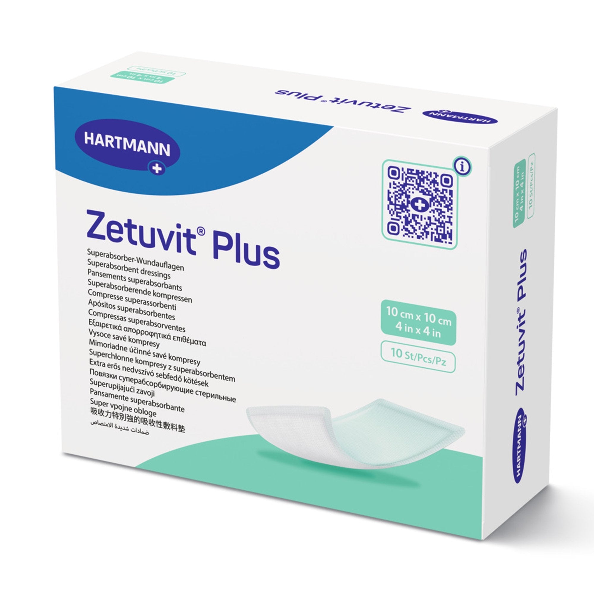 Zetuvit® Plus Sterile Superabsorbent Dressing, 4 x 4 Inch 413110