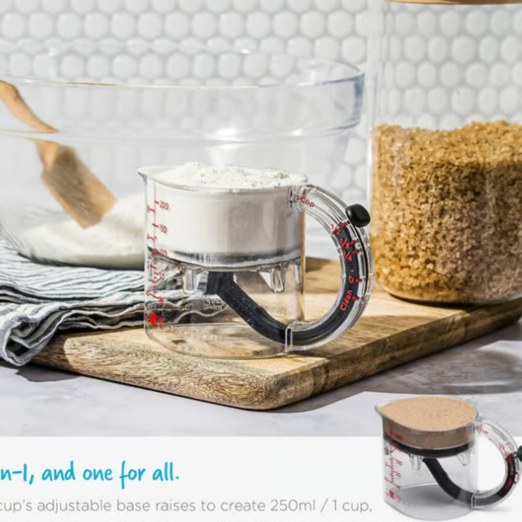 4-In-1 Adjustable Measuring Cup Multi-Functional Measuring Cup With Scraper-Style Seal Base Measurings Cube Cups For Cooking