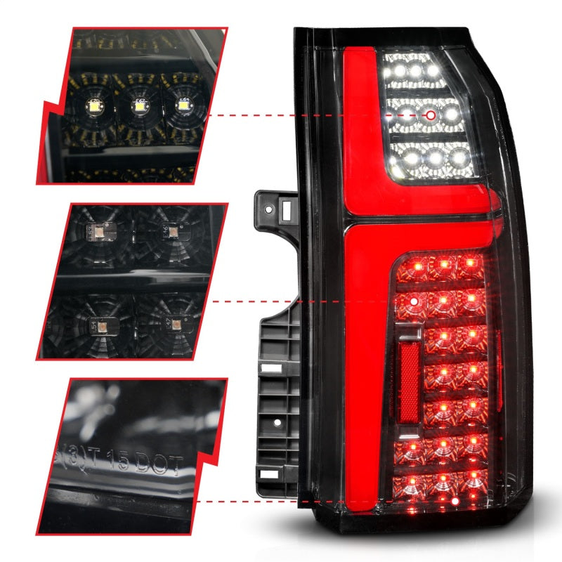 ANZO 15-20 Chevrolet Tahoe Sequential LED Tube Taillights Black 311467