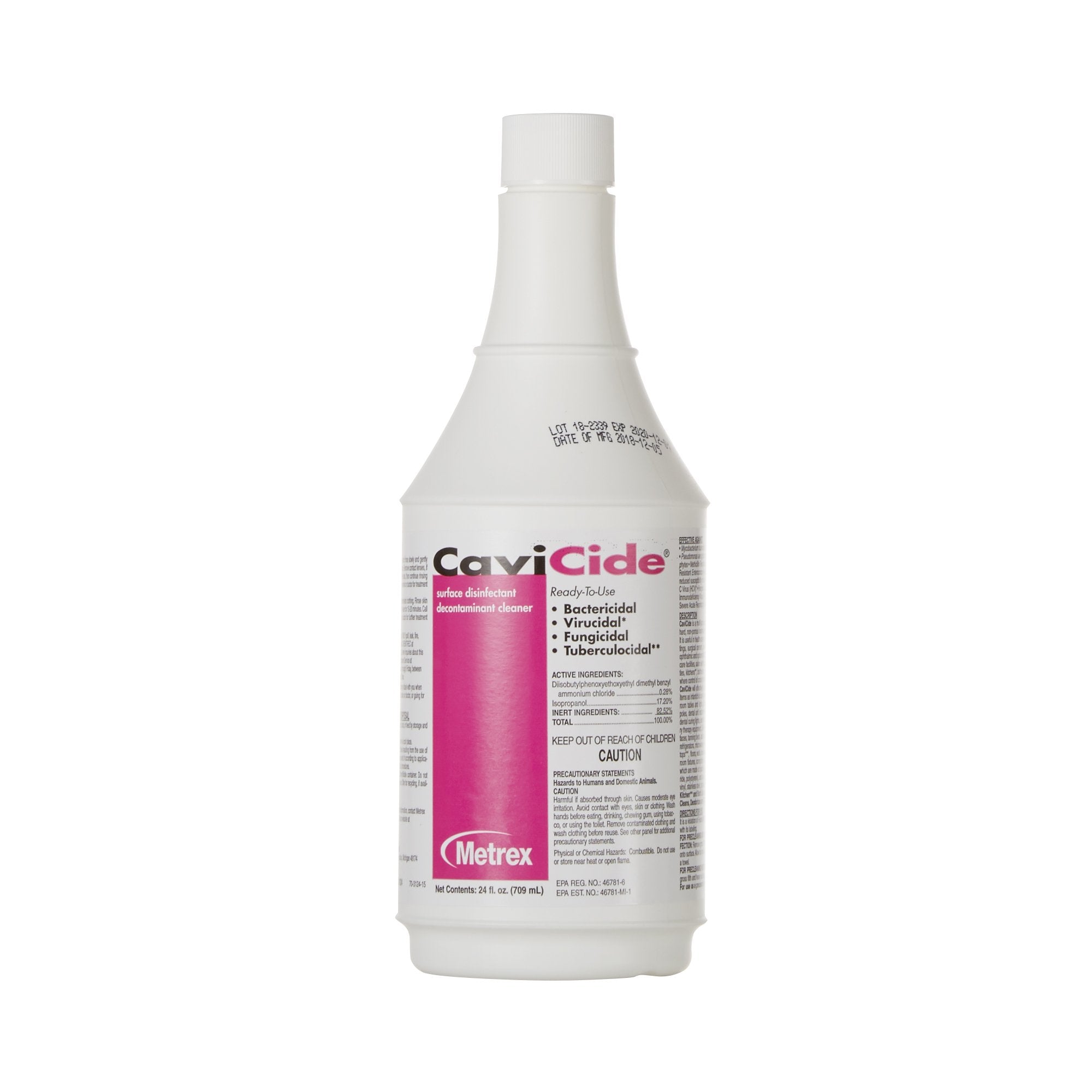 CaviCide Surface Disinfectant Cleaner, Alcohol Based, 24 oz Bottle 13-1024