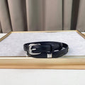 Celine Women Silver Buckle Belt 'Black'