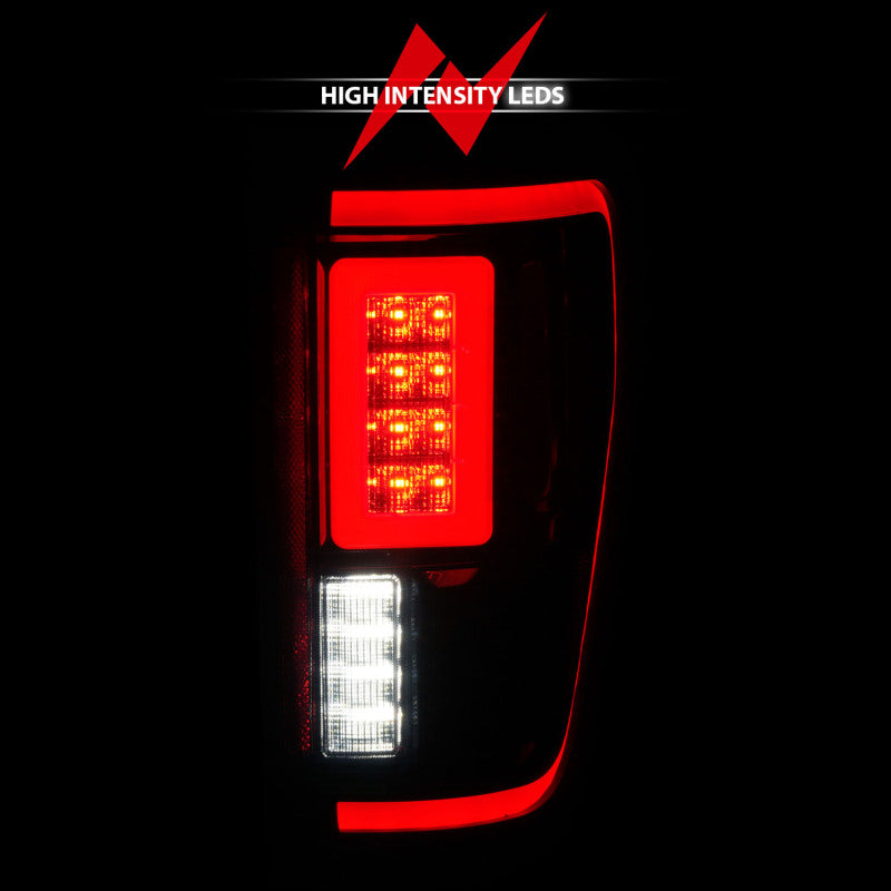 ANZO 21-23 Ford F-150 LED Taillights Seq. Signal w/BLIS Cover - Smoke Blk (For Factory Halogen ONLY) 311476