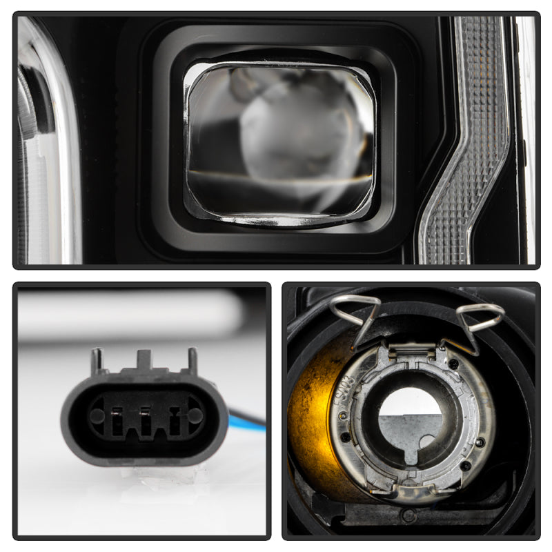 SPYDER Signature 20-22 Ford F250/F350 (Halogen) Proj. Headlights - Black (PRO-YD-FS20HALSI-SEQ-BK) 5088628