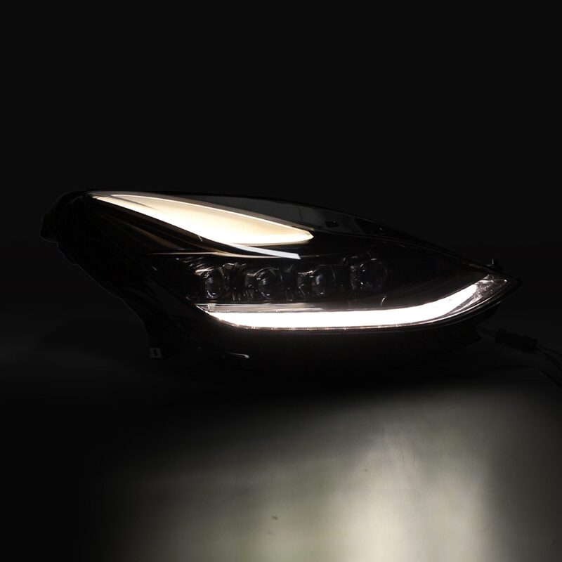 AlphaRex 17-22 Tesla Model 3/20-23 Model Y NOVA LED Proj Headlights Alpha-Blk w/Actv Lgt & Seq.Sig 880859 *Discontinued