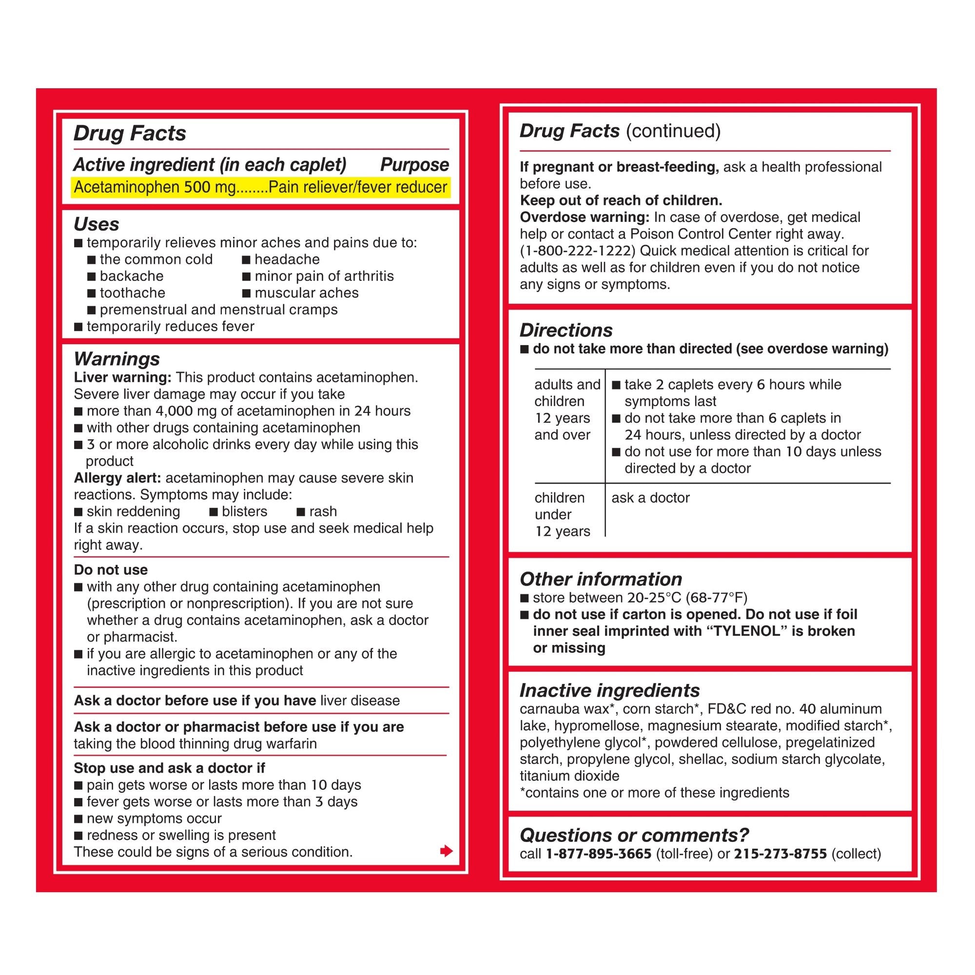 Tylenol® Extra Strength Caplets 304490900