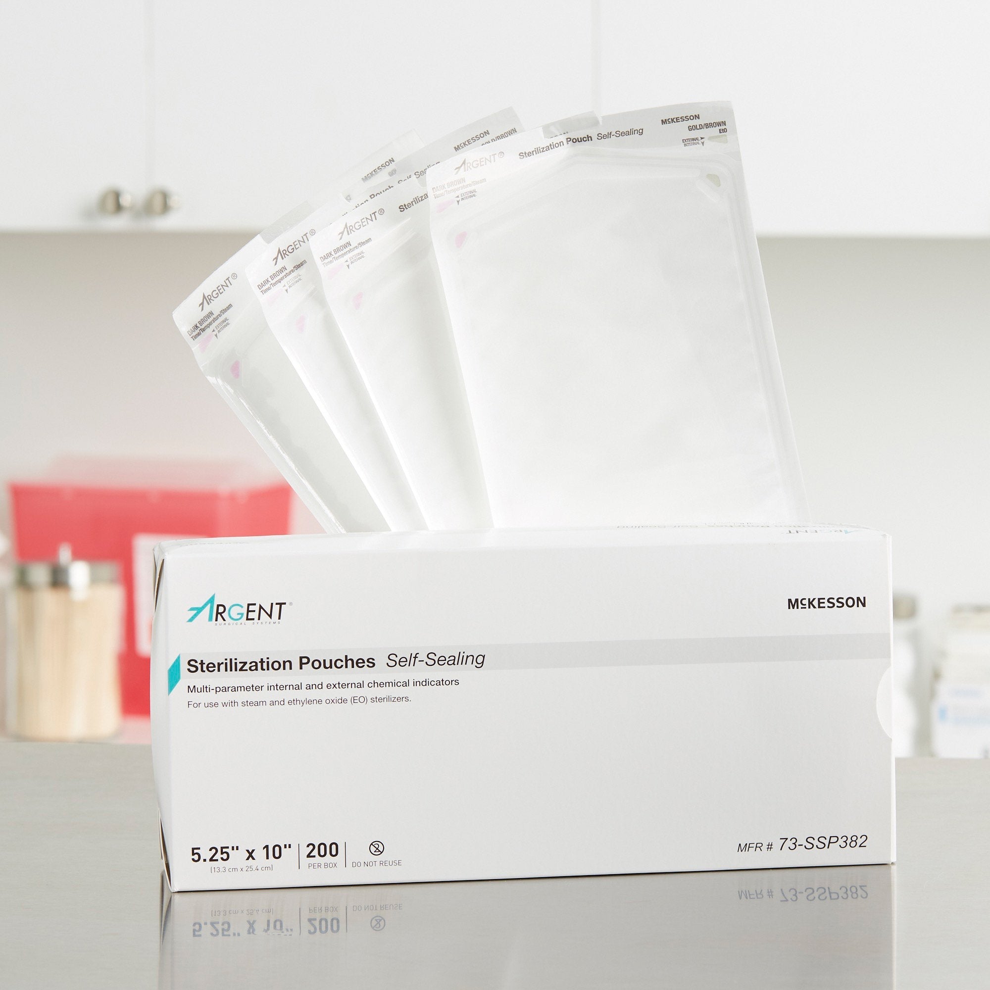 McKesson Argent® Sure-Check® Sterilization Pouch, 5-1/4 x 10 Inch 73-SSP382