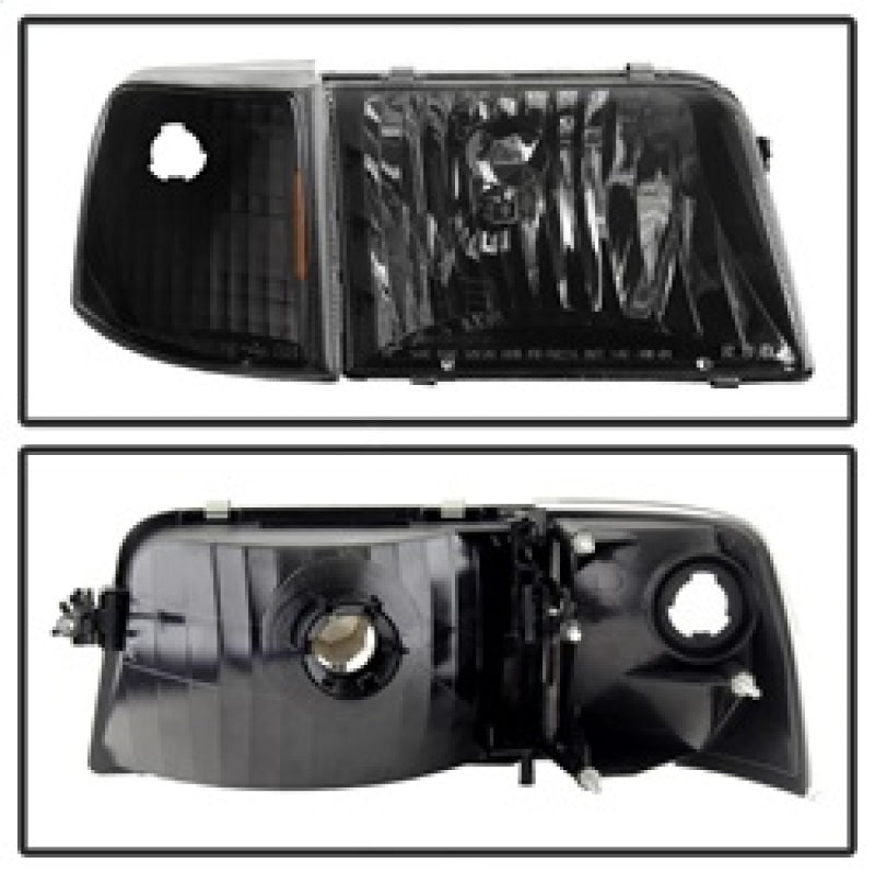 SPYDER Xtune Ford Ranger 93-97 Crystal Headlights w/ Corner Lights 4pcs Sets Black HD-JH-FR93-SET-BK 9029363