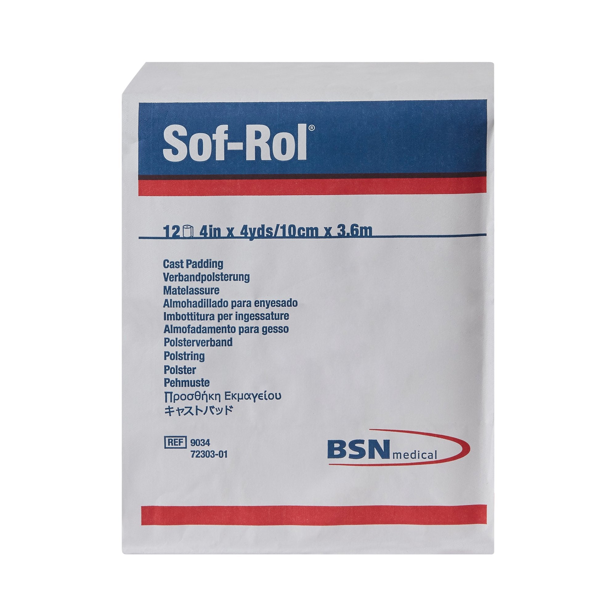 Sof-Rol® White Rayon Undercast Cast Padding, 4 Inch x 4 Yard 9034