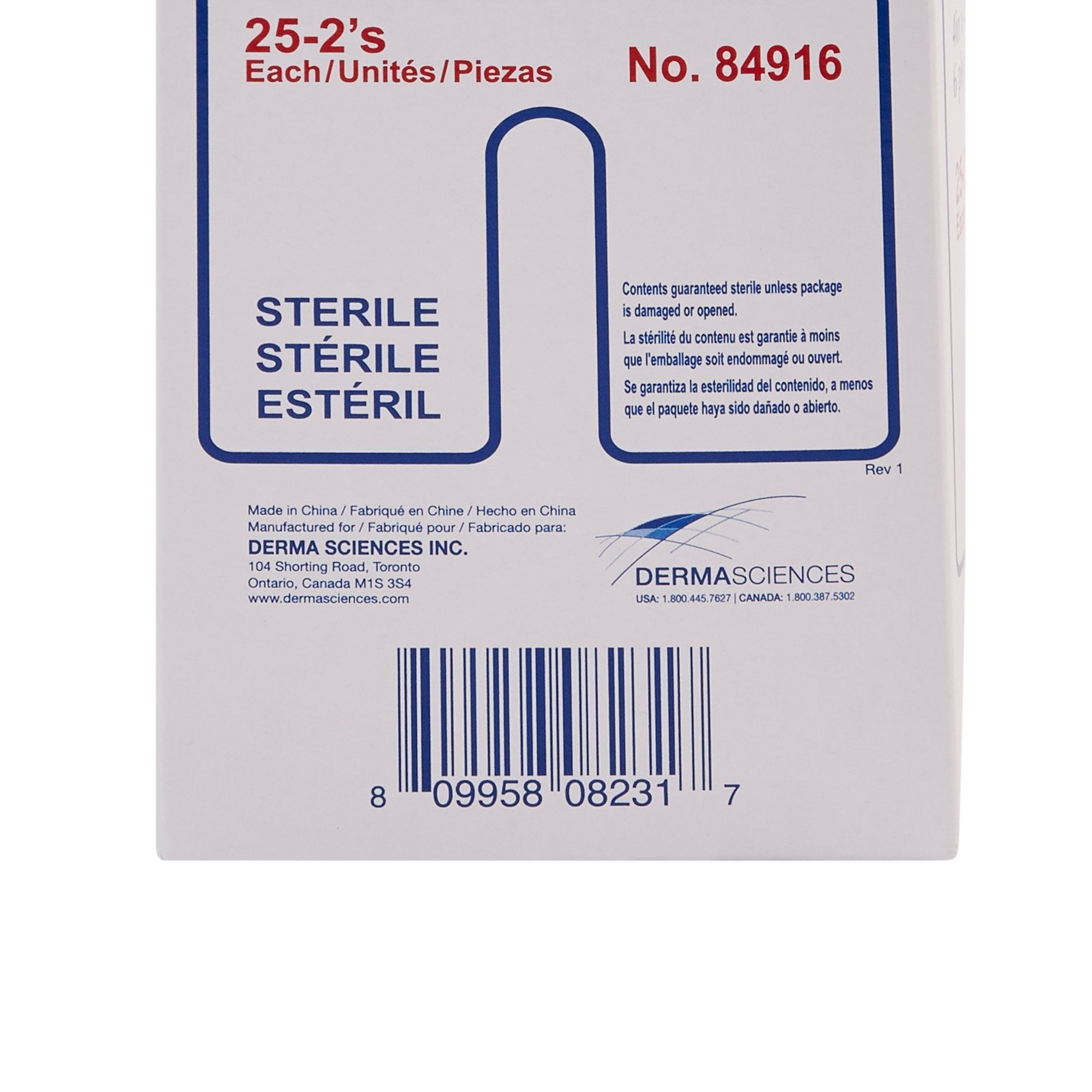 Dumex IV/Drain Split Dressing, 4 x 4 Inch, 6-Ply 84916