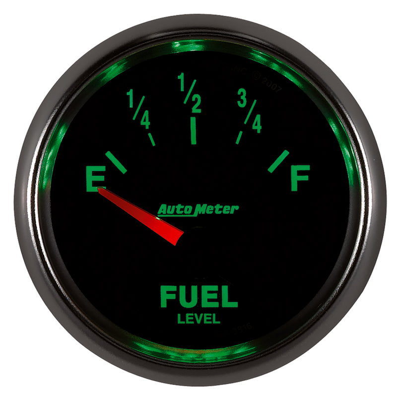 AutoMeter Gauge Fuel Level 2-1/16in. 240 Ohm(e) to 33 Ohm(f) Elec Gs 3816