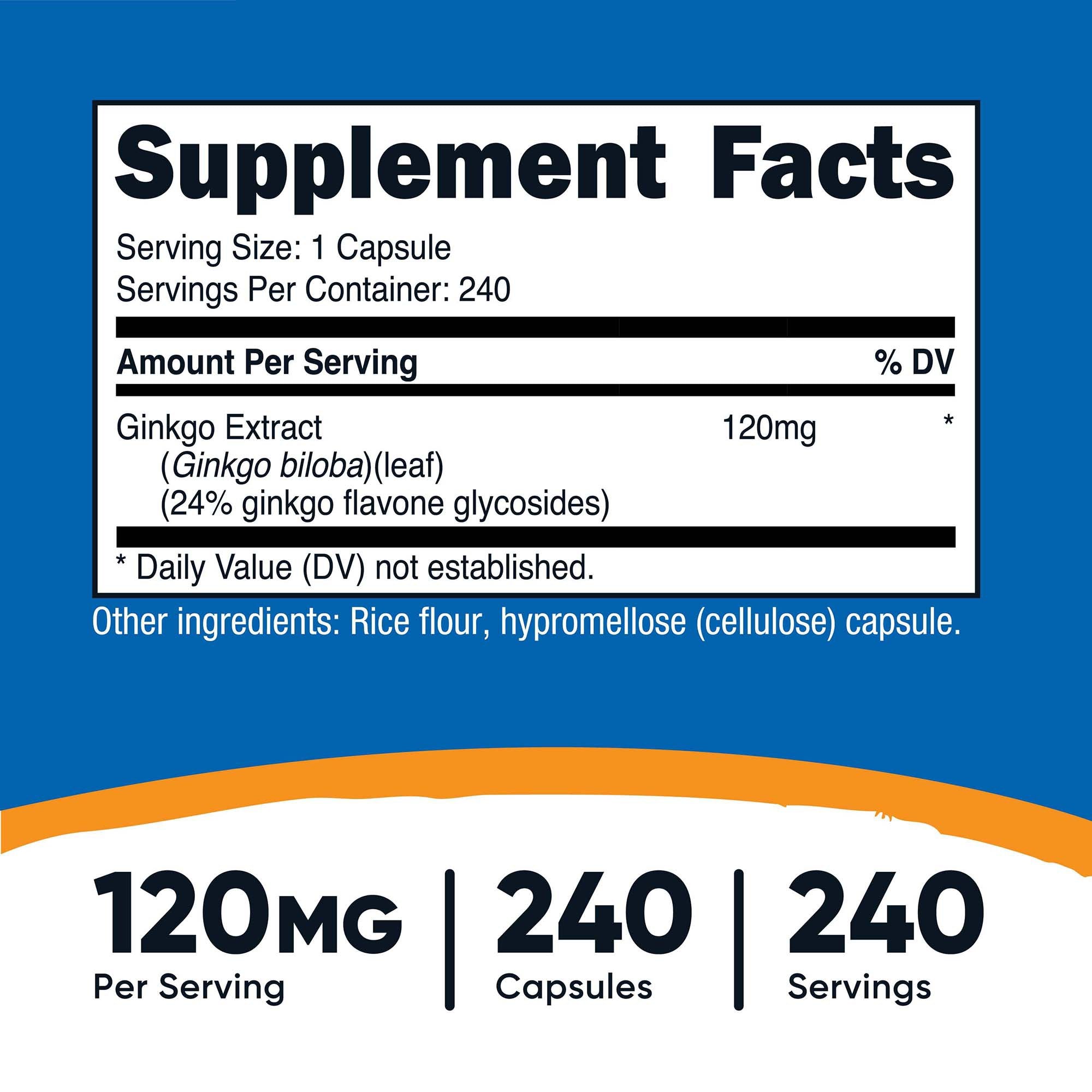 nutricost® 120 mg Ginkgo Biloba Capsules NTC016101