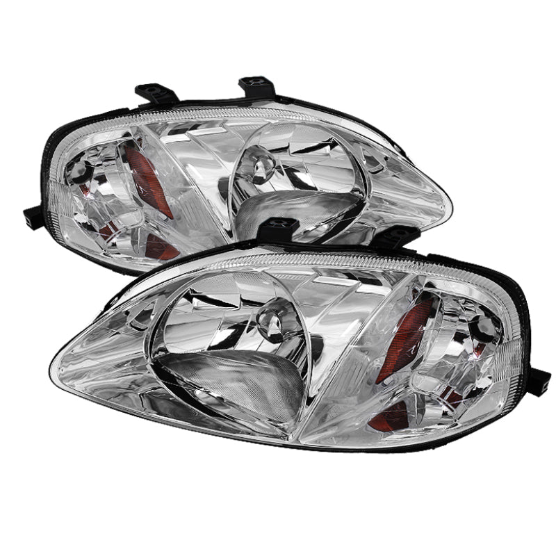 SPYDER Xtune Honda Civic 99-00 Amber Crystal Headlights Chrome HD-JH-HC99-AM-C 5070302