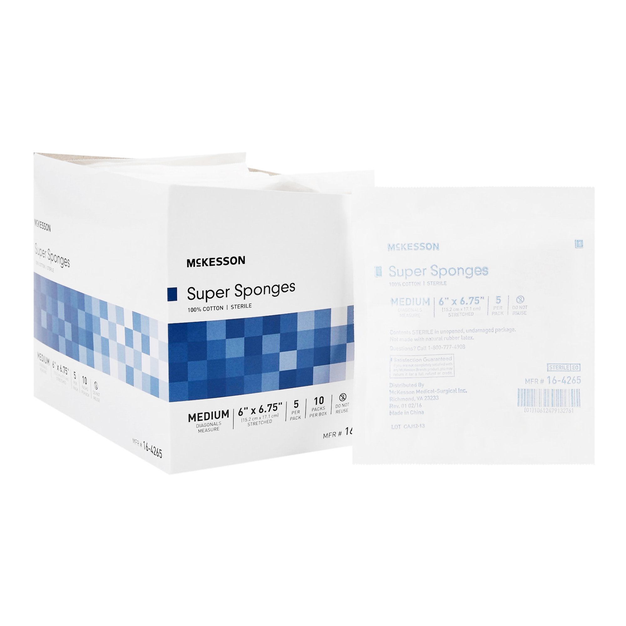 McKesson Sterile Fluff Dressing, 6 x 6-3/4 Inch 16-4265