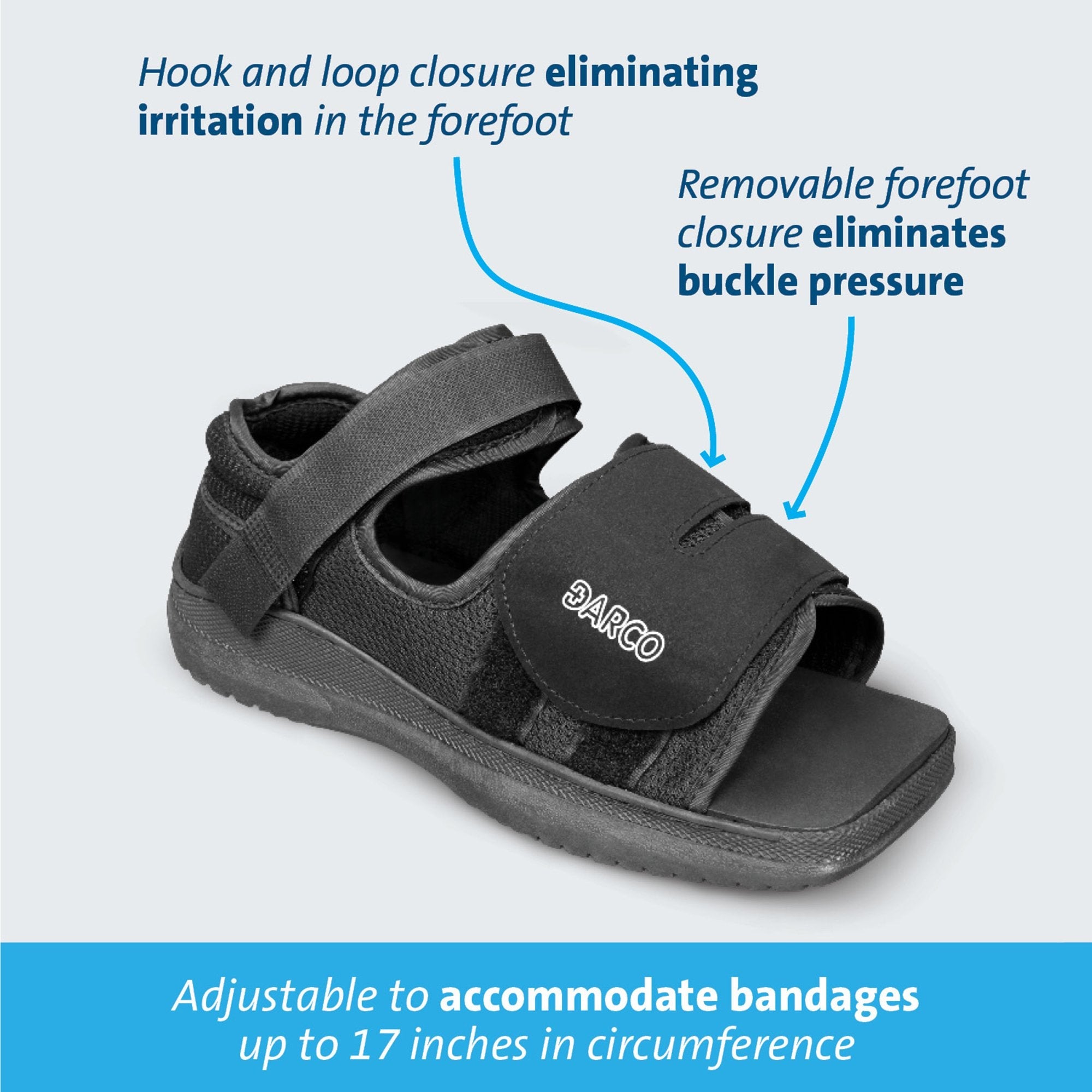 Darco MedSurg Post-Op Shoe, Female, Black, Small MQW1B