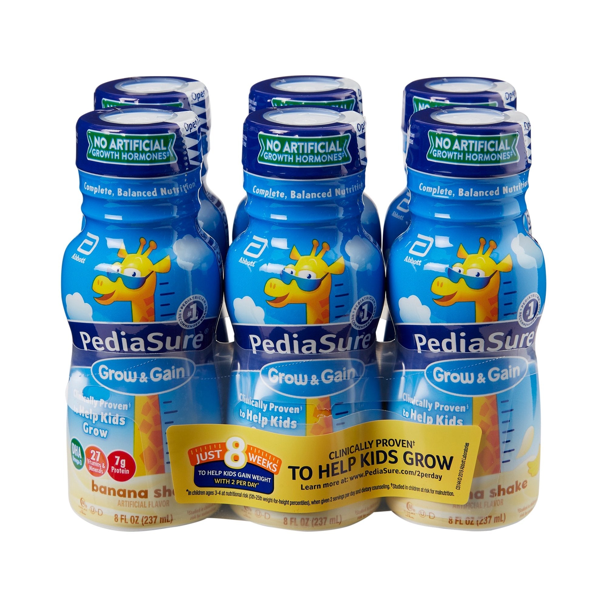 PediaSure® Grow & Gain Banana Shake, 8-ounce bottle 58052