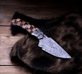 Damascus Bushcraft Knife with Notch - PhishStones Products