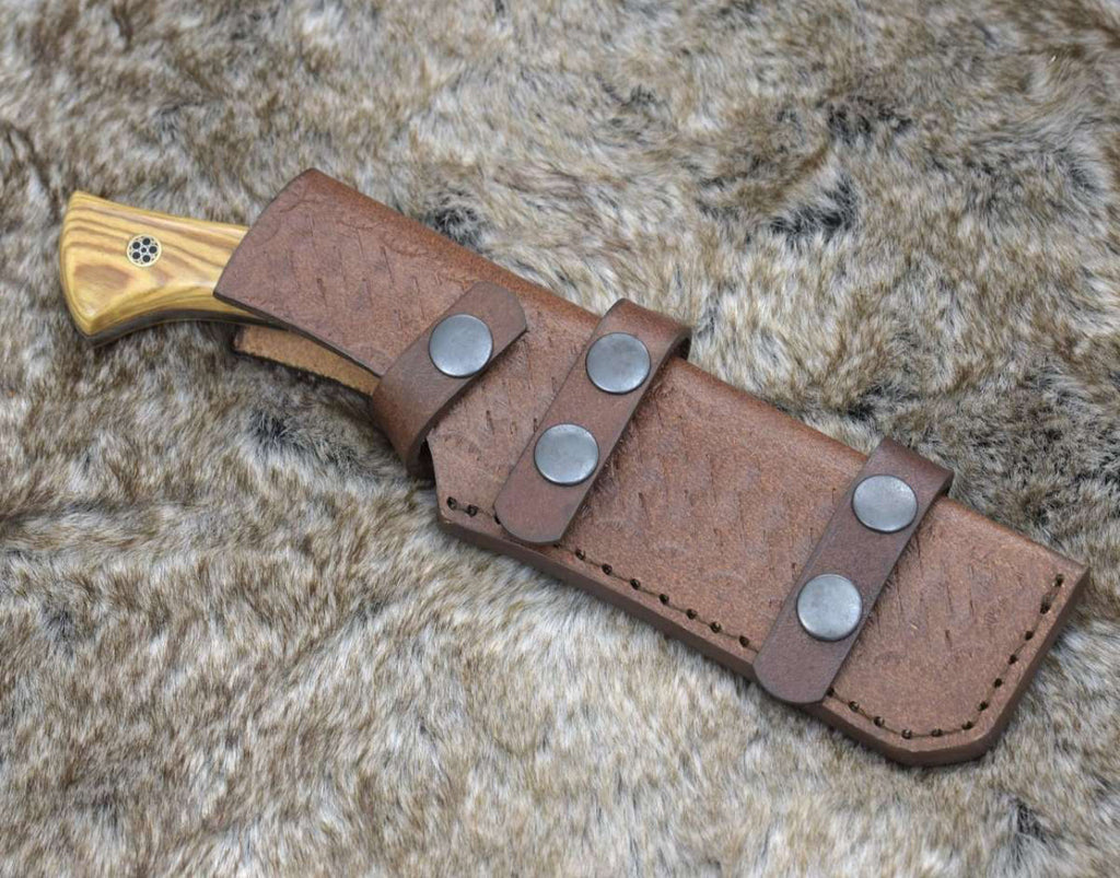 DAMASCUS Hunting KNIFE WITH EXOTIC OLIVE WOOD HANDL - PhishStones Products