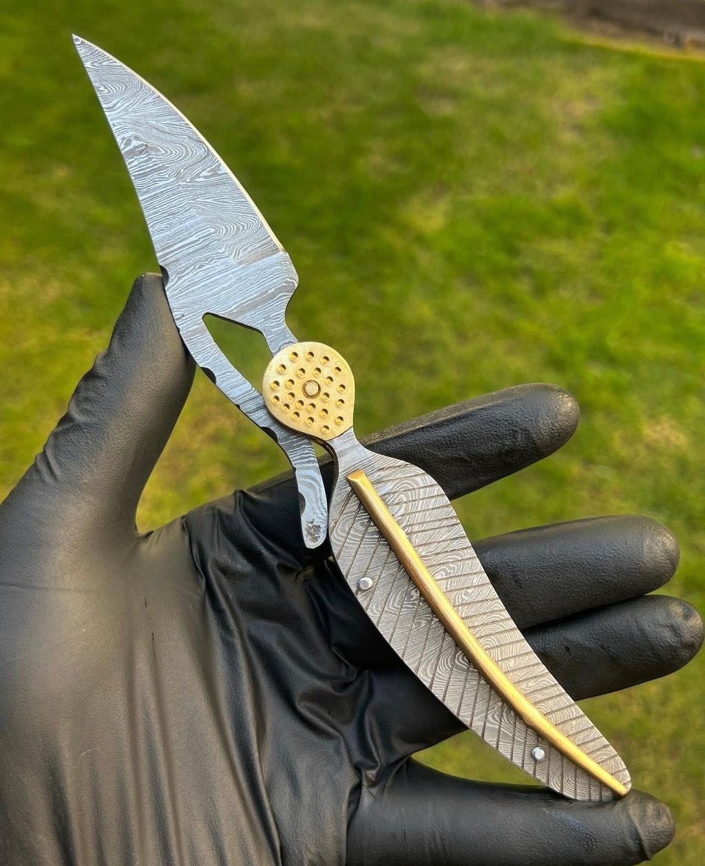 Damascus Leaf Pocket knife, Folding Knife, Every Day Carry Knife , Damascus Knives, Gift For Him - PhishStones Products