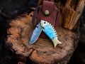 Damascus Steel Blade Fish Shape Pocket Folding knife - PhishStones Products