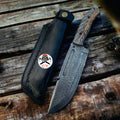Damascus Steel Hunting & Survival Bushcraft Knife with Pine - Cone Handle - PhishStones Products