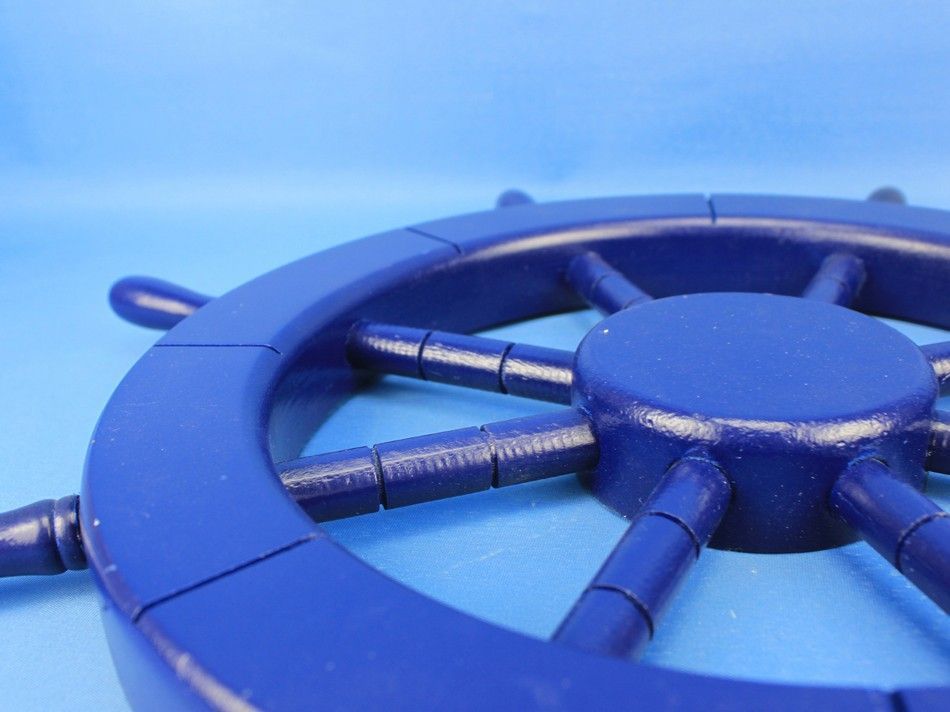 Dark Blue Decorative Ship Wheel 18""