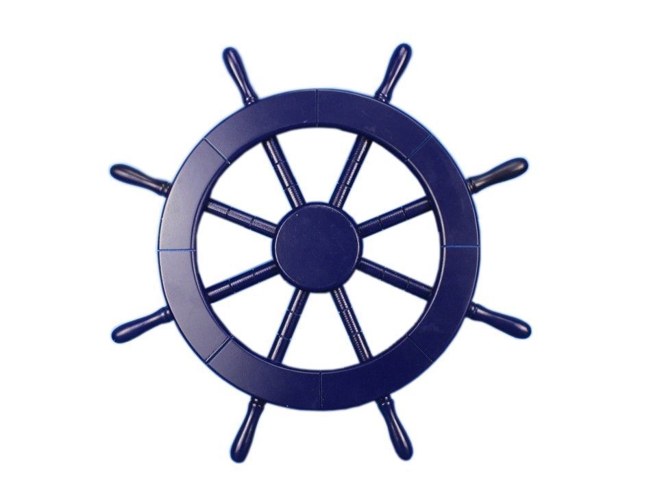 Dark Blue Decorative Ship Wheel 18""