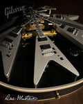 Dave Mustaine Gibson Flying V EXP Silver Metallic Mini Guitar Model - PhishStones Products