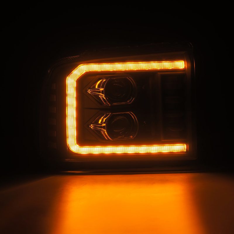 AlphaRex 05-07 Ford F250/350/450/550 Super Duty PRO-Series Proj. Headlights Blk w/Seq Sig. + SWB DRL 880315 *Discontinued