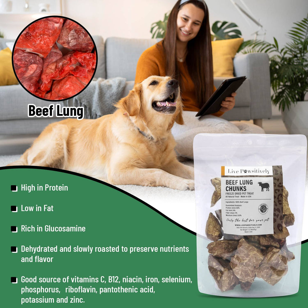 🐄❤️ Freeze-Dried Beef Lung Chunks for Dogs – Single-Ingredient High-Protein Treat