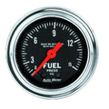 AutoMeter Gauge Fuel Pressure 2-1/16in. 15PSI Mech. W/Isolator Traditional Chrome 2413