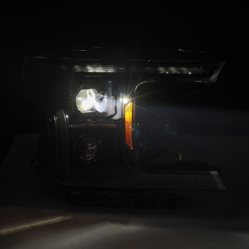 AlphaRex 18-20 Ford F-150 (Req. Conv F150 w/LED) LUXX LED Proj HL Alpha-Blk w/Actv Lt Seq Sig SB DRL 880251 *Discontinued