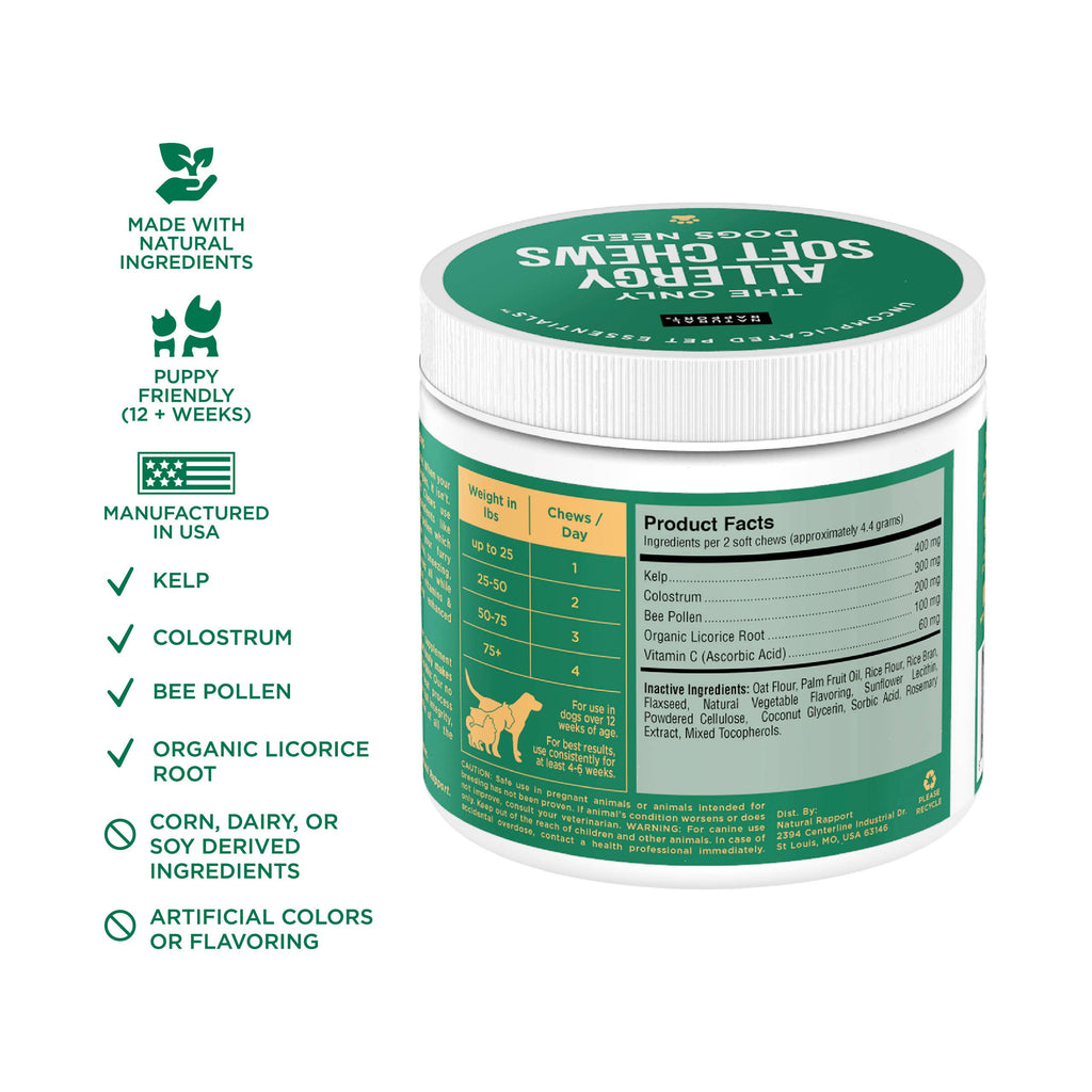 🌿🐾 Allergy Support Soft Chews for Dogs – Immune, Skin & Seasonal Allergy Support