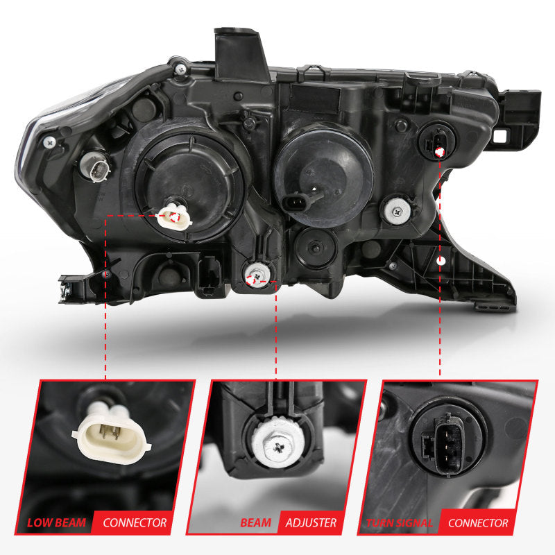 Anzo Toyota Tacoma '16-18 Projector Plank Style Switchback H.L Black Amber