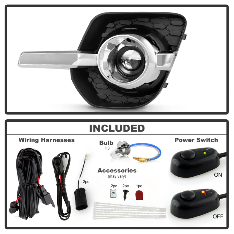 SPYDER 10-16 Chevrolet Equinox OEM Style Fog Lights w/Switch (H3 12V 55W) - Clear (FL-CEQ10-C) 9050978