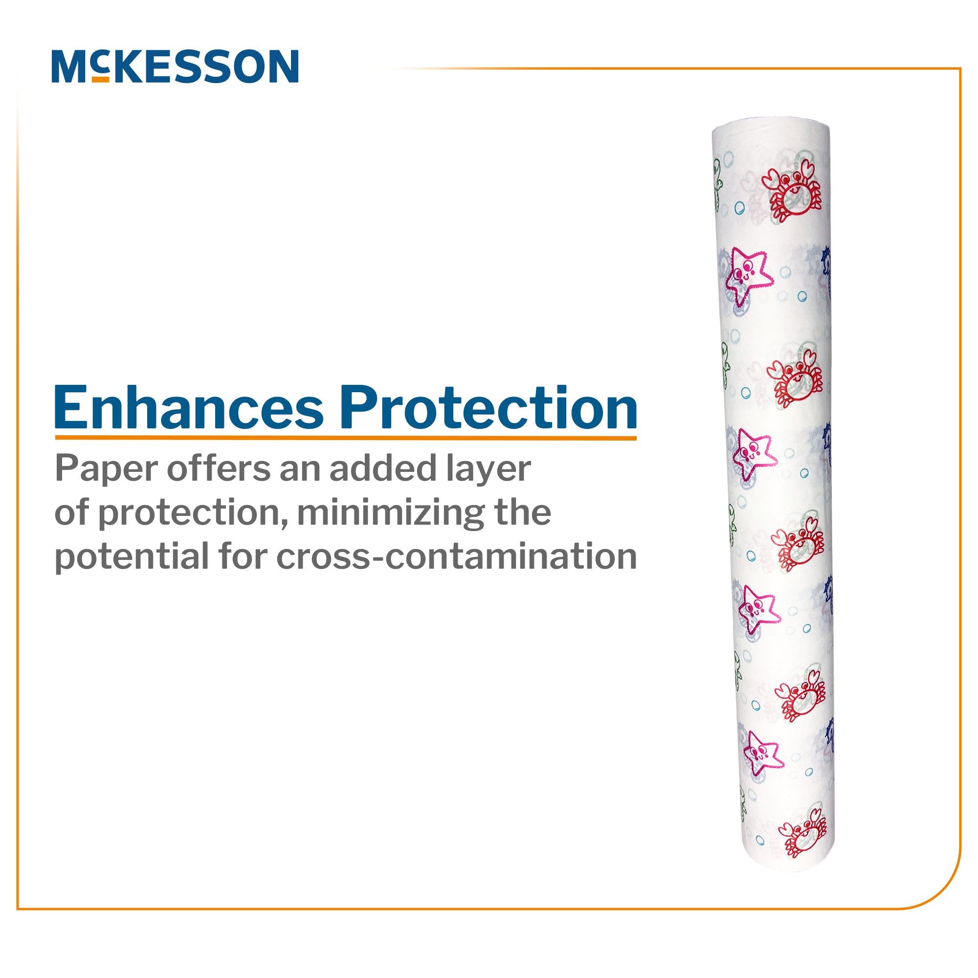 Table Paper McKesson 18 Inch Width 125 Foot Length Print (Sea Friends) Crepe 143-18125SC