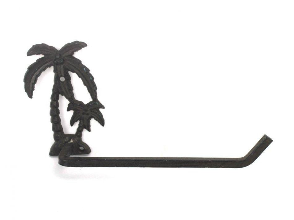 Cast Iron Palm Tree Toilet Paper Holder 10""