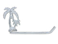 Whitewashed Cast Iron Palm Tree Toilet Paper Holder 10""