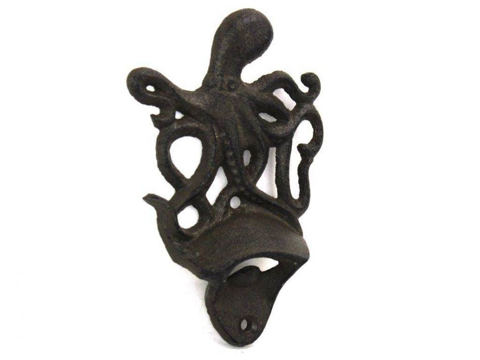 Cast Iron Wall Mounted Octopus Bottle Opener 6""