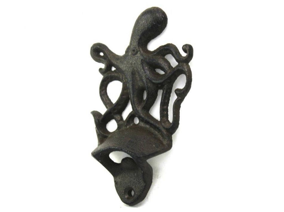 Cast Iron Wall Mounted Octopus Bottle Opener 6""