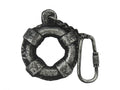 Antique Silver Cast Iron Lifering Key Chain 5""