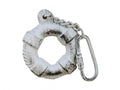 Rustic Whitewashed Cast Iron Lifering Key Chain 5""