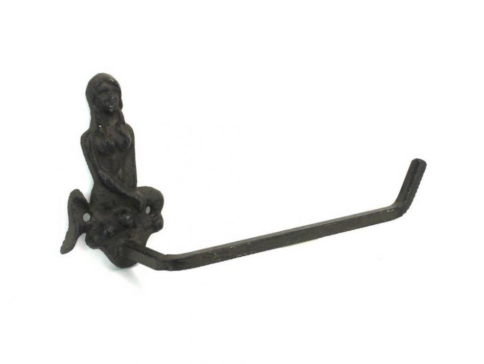 Cast Iron Mermaid Toilet Paper Holder 10""