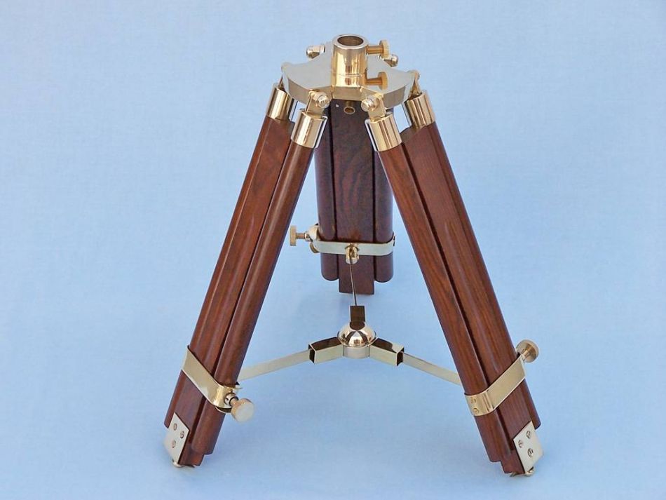 Decorative Wooden Brass Compass Table 23""