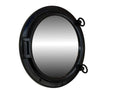 Gloss Black Decorative Ship Porthole Mirror 15""
