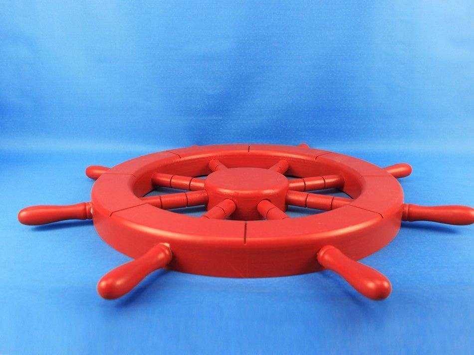 Red Decorative Ship Wheel 18""